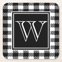 バッファローの格子縞あなたの色及びモノグラム