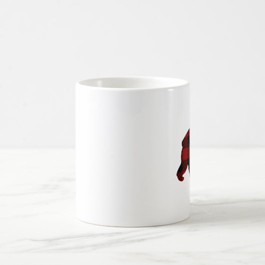 バッファローの格子縞くまのマグ コーヒーマグカップ (中央)