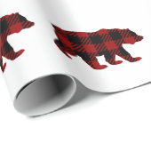 バッファローの格子縞くまの包装紙 ラッピングペーパー (ロールコーナー)