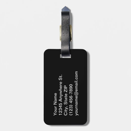 バッファローの格子縞によって交差させるほうきの荷物のラベル-青 ラゲッジタグ (裏面縦)