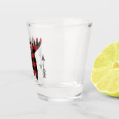 バッファローの格子縞のアメリカヘラジカの頭部の矢 ショットグラス (右)