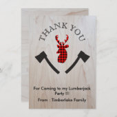 バッファローの格子縞のシカの頭部 サンキューカード (正面/裏面)