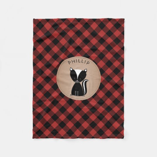 バッファローの格子縞のスカンクはフリースブランケットをからかいます フリースブランケット (正面)