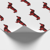 バッファローの格子縞のダックスフント ラッピングペーパー (角)