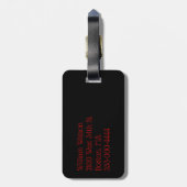 バッファローの格子縞のモノグラムのな荷物のラベル ラゲッジタグ (裏面縦)