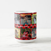 バッファローの格子縞の家族写真コラージュの家族名  コーヒーマグカップ (中央)