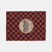 バッファローの格子縞の眠いくまはフリースブランケットをからかいます フリースブランケット (正面(横))