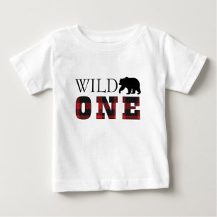バッファローの格子縞の誕生日のワイシャツ ベビーTシャツ