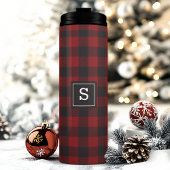 バッファローの格子縞の赤と黒のランバージャックモノグラムの タンブラー