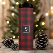 バッファローの格子縞の赤と黒のランバージャックモノグラムの タンブラー