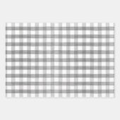 バッファローの格子縞の黒、焦げたオレンジと灰色のギンガム ラッピングペーパーシート (正面3)