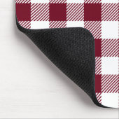 バッファローの格子縞: あずき色 マウスパッド (コーナー)