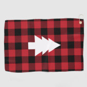 バッファローの格子縞-松の木 ゴルフタオル (横)