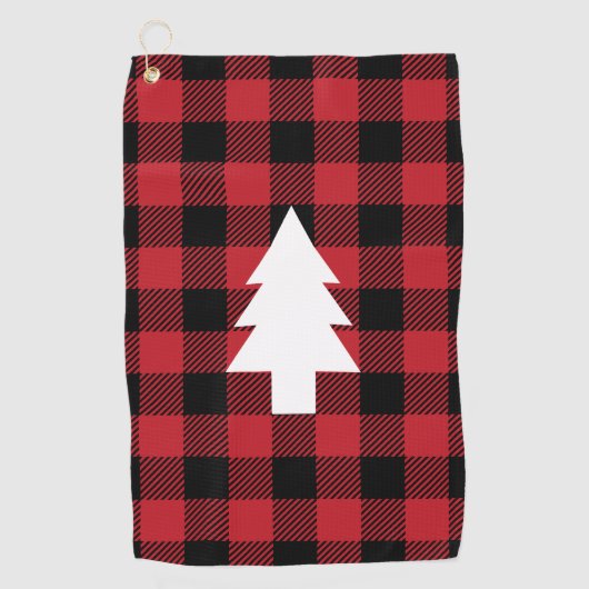 バッファローの格子縞-松の木 ゴルフタオル (正面)
