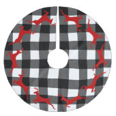 バッファローの点検およびトナカイのクリスマスツリーのスカート ブラッシュドポリエステルツリースカート (正面)