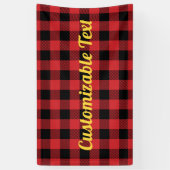 バッファローの点検の格子縞のクリスマスパターン赤い黒 横断幕 (縦)