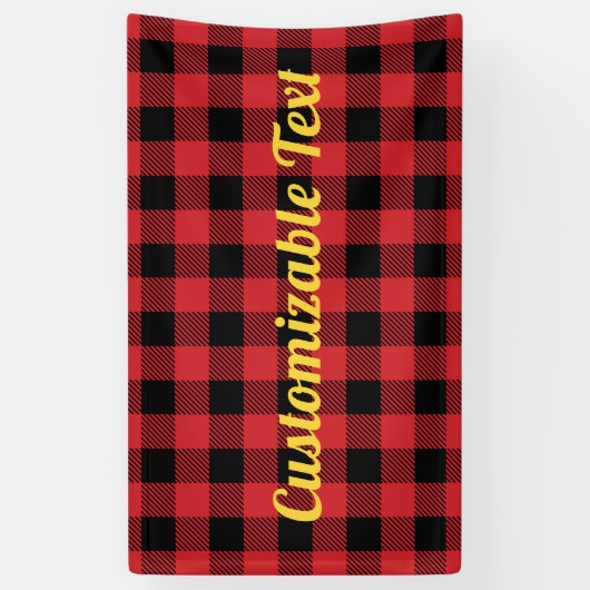 バッファローの点検の格子縞のクリスマスパターン赤い黒 横断幕 (縦)