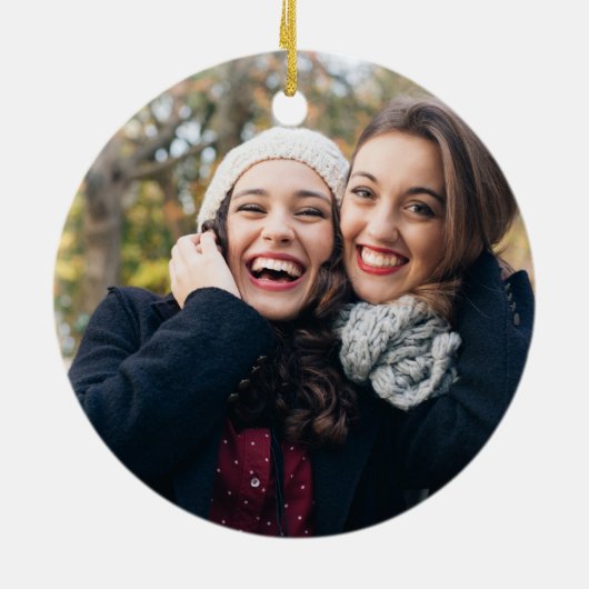 バッファローの点検の格子縞の黒い及び白人の親友 セラミックオーナメント (裏面)