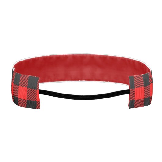 バッファローの点検の赤くおよび黒い樵の格子縞の装飾 アスレチックヘッドバンド (裏面)
