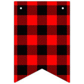 バッファローの点検の赤くおよび黒い樵の格子縞の装飾 バンティングフラッグ (第2の旗)