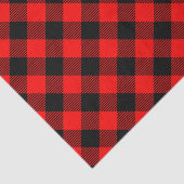 バッファローの点検の赤くおよび黒い樵の格子縞の装飾 薄葉紙 (詳細)