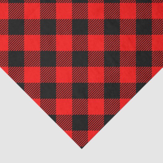 バッファローの点検の赤くおよび黒い樵の格子縞の装飾 薄葉紙 (詳細)