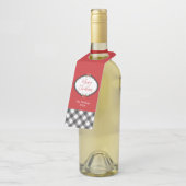 バッファローの点検の黒く及び白いメリークリスマスのカスタム ボトルネックタグ (アングル)