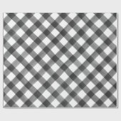 バッファローの点検の黒く及び白い格子縞のギフト ラッピングペーパー (フラット)