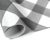 バッファローの点検の黒く及び白い格子縞のギフト ラッピングペーパー (ロールコーナー)