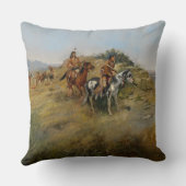 バッファローの狩り1891年(キャンバスの油) クッション (裏面)