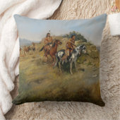 バッファローの狩り1891年(キャンバスの油) クッション (ブランケット)