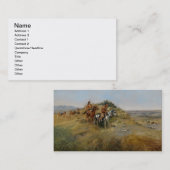 バッファローの狩り1891年(キャンバスの油) 名刺 (正面/裏面)