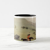 バッファローの狩り、c.1832 ツートーンマグカップ (中央)