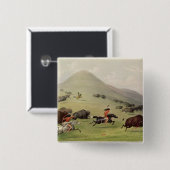 バッファローの狩り、c.1832 缶バッジ (正面&裏面)