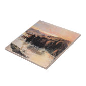 バッファローの群れ(by Charles M. Russell) タイル (側面)