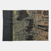 バッファローの芸術の野生の西の西部のテーマ キッチンタオル (横)