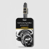 バッファローの閉威厳のあるじ込め ラゲッジタグ (正面縦)