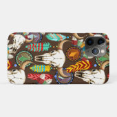 バッファローの頭蓋骨 ネイティブアメリカンのエンブレム Case-Mate iPhoneケース (裏面(横))