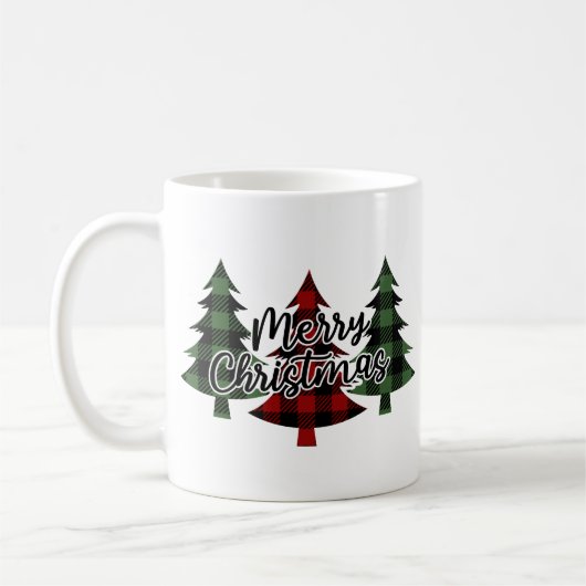 バッファローは赤と緑のメリークリスマスを祈る コーヒーマグカップ (左)