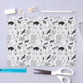 バッファローアドベンチャーパターンブラックID599 薄葉紙 (クラフト)