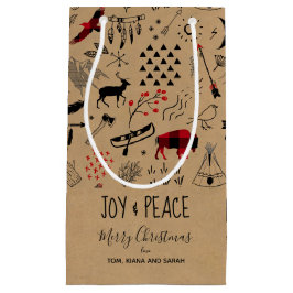 バッファローアドベンチャーブラック&レッドプレイド/クラフトID599 スモールペーパーバッグ