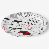 バッファローアドベンチャーブラック&レッドプレイドID599 ペーパープレート (アングル)