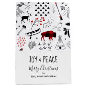 バッファローアドベンチャーブラック&レッドプレイドID599 ミディアムペーパーバッグ (正面)