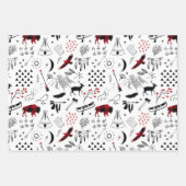 バッファローアドベンチャーブラック&レッドプレイドID599 ラッピングペーパーシート (正面2)