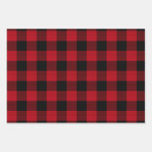 バッファローアドベンチャーブラック&レッドプレイドID599 ラッピングペーパーシート (正面)