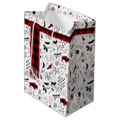 バッファローアドベンチャープレイドスカーフ赤と黒ID599 ミディアムペーパーバッグ (正面アングル)