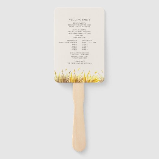 バッファローオータムマウンテン結婚式 プログラム ハンドファン (裏面)