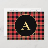 バッファローカスタムチェック色SVG日付の保存 ポストカード (正面/裏面)