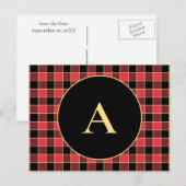 バッファローカスタムチェック色SVG日付の保存 ポストカード (正面/裏面)