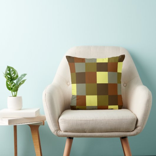 バッファローカラフルチェックプレイドパターン クッション (椅子)